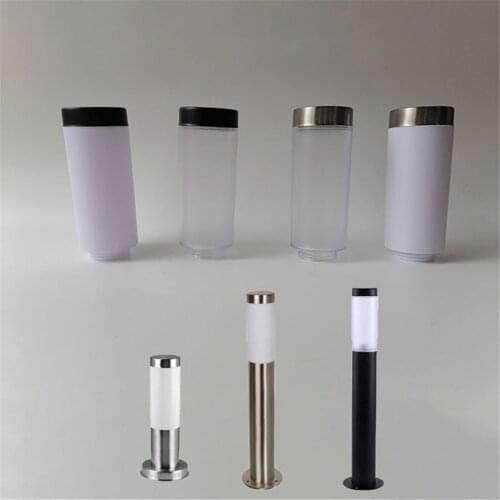 White Frosted Acrylic E27 Lamp Shade Replacement for Outdoor Stainless Steel Lawn Lamp Lampshade Cover for Post Pillar Lighting