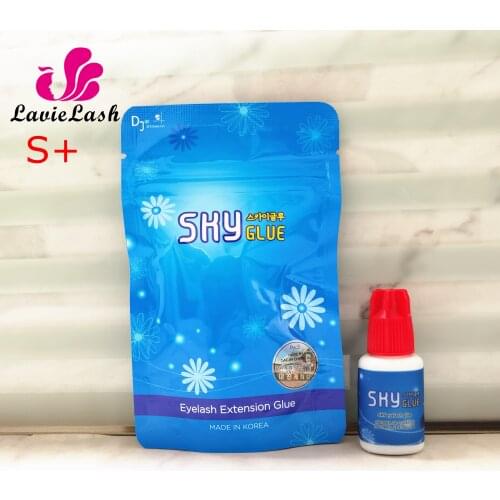 Free Shipping 1 bottle 1-2s drying Original Korea Sky Glue Red Cap S+ for Eyelash Extensions MSDS Adhesive,5ml