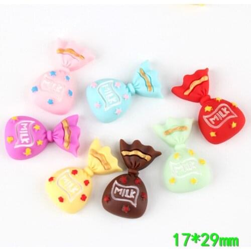 Free Shipping 10pcs Colorful Resin Cabochons Flatback Sweet Candy Lolliopop Patch Sticker Girl Hair Jewelry Bow Center DIY Charm