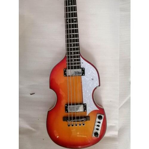 Free transportation、5 string electric bass, sunset color, back tiger texture surface, free transport, customizable