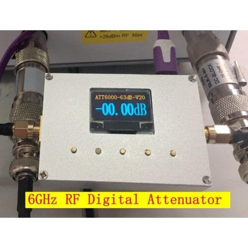 Freeshipping 6G Digital Programmable Attenuator 60DB Step 0.25DB OLED Display CNC ATT-6000V2.0