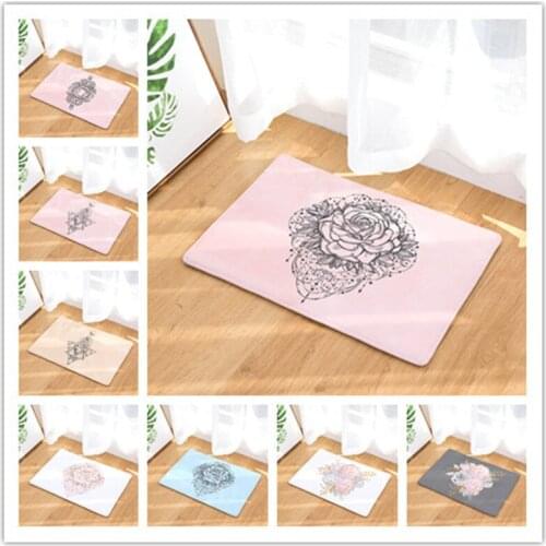 Characteristics of Flowers Floor Mats Living Rooms Anti-slip Carpet for Bedroom Kitchen Bathroom Rug Welcome Mats for Front Door