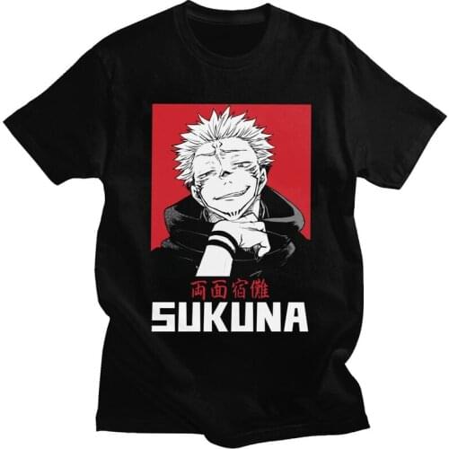 Kawaii Anime Manga Jujutsu Kaisen T Shirt Men Short Sleeved Ryomen Sukuna King of Curse T-shirts Printed Tee Pure Cotton Tshirt