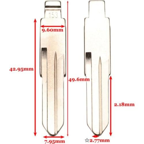 10/20/50pcs/lot Metal Blank Uncut Flip KD/VVDI/JMD Remote Key Blade Type NO.153 For Renault Clio Modified 153# Left Blade