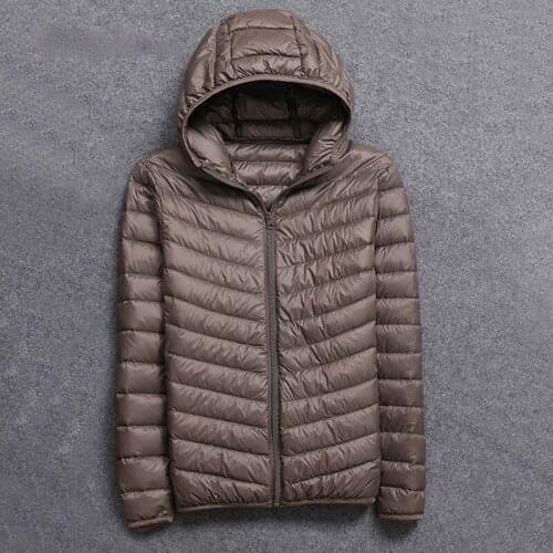 Mens Winter Jackets Down Parkas Plus Size 5XL 6XL 7XL Warm 90% Duck Down Filler Ultra Thin Light Male Spring Autumn Hooded Coats