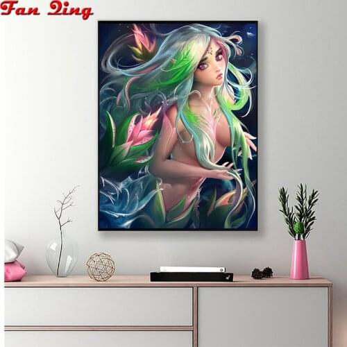 Wall sticker decor diamond embroidery Anime sexy girl 5d diy diamond painting full square round diamond mosaic cross stitch