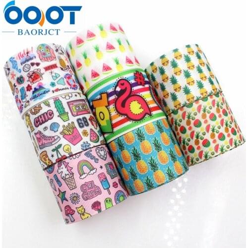 OOOT BAORJCT 1781710 , 38MM cartoon fruit Printed grosgrain ribbon,Clothing accessories jewelry,DIY Handmade gift wrapping