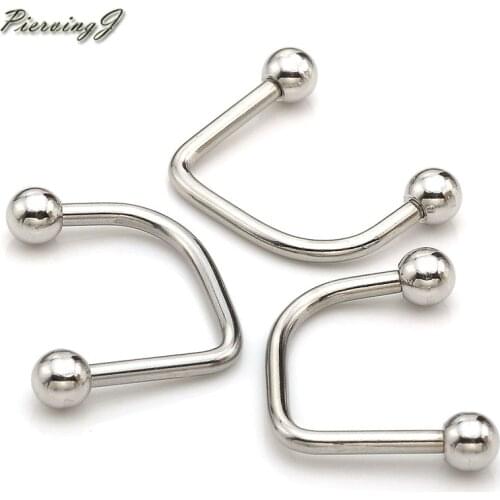 PiercingJ 16G Stainless Steel Ball U Top Lippy Loop Lip Monroe Labret Ring Body Piercing Jewelry Silver Color Nose Rings 1/10pc