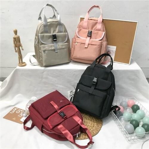 Simple Backpack Girl Women Backpack Small Fresh Nylon Student Girlfriends Bag Large Capacity Couple Backpack