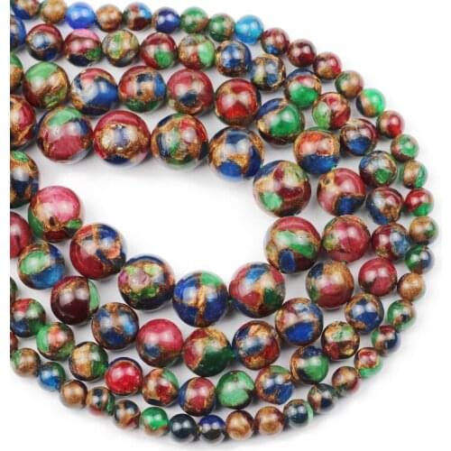 Multicolor Nepal 6 8 10 12MM Natural Stone Charm Round Loose Beads For Handmade Pendant Bracelet Making DIY Jewelry Accessories