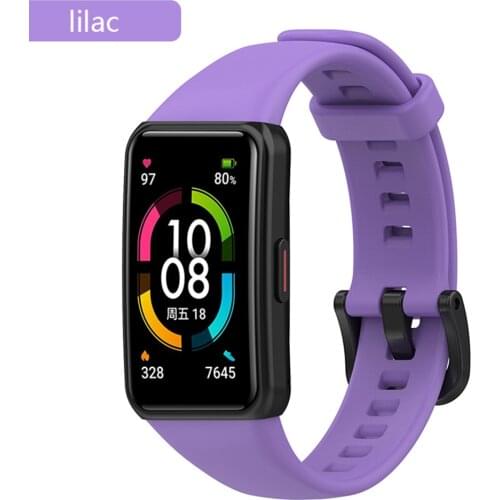 Many colors new Silicone watch Straps For Huawei Honor band 6 smart watchband Replacement Bracelet for Huawei 6 Adjustable band