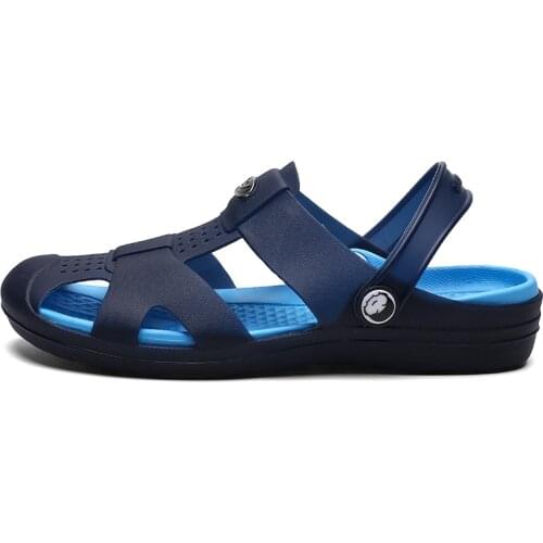 Men Sandals Summer Slippers Shoes Clogs fashion beach Sandals Casual Flat Slip On Flip Flops Men Slides Hollow Shoes
