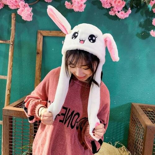 2021 New Cute Rabbit Ears Moving Hat for Children Creative Luminous Plush Toys for Baby Boys Childrens Gifts for Baby Gir