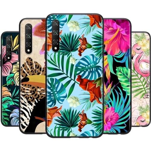 Silicone Cover Tropical Leaves Flowers For Huawei Y9S Y6S Y8S Y8P Y9A Y7A Y7P Y5P Y7 Y6 Y5 Pro Prime 2019 2018 Phone Case