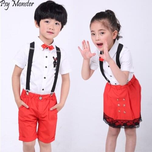 2020 Boys Girls Sport Suit Uniforms British Style School Students Girls Birthday Dress Skirt Performance Clothing Set F101