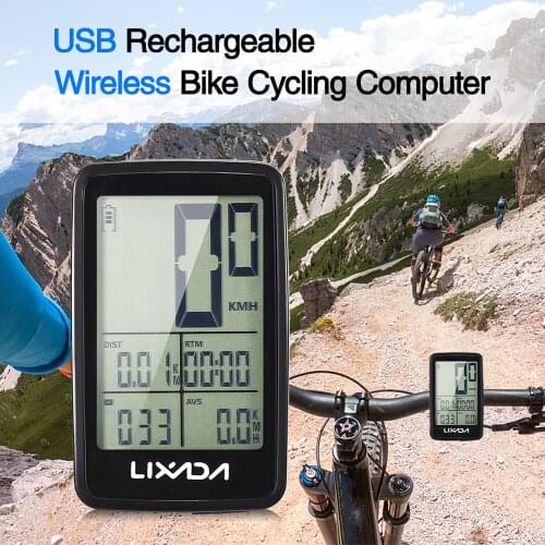 Bicycle Accessories Lixada Bicycle Computer USB Rechargeable Wireless Bike Cycling Computer Bicycle Speedometer Odometer