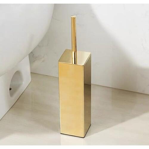 Golden Toilet Brush Holder Bathroom Accessory Decor Set For Cleaning Organization With Stainless Steel Brush Holder Wall Mounted