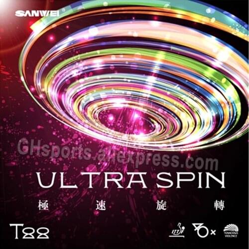 2x SANWEI ULTRA SPIN Table Tennis Rubber SANWEI T88 Ultra Spin Original SANWEI Ping Pong Sponge