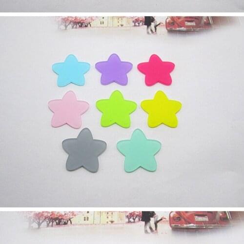 30pcs 3.1cm Acrylic candy-colored rounded star Padded Patches Appliques For Clothes Sewing Supplies DIY Hair Bow Decoration