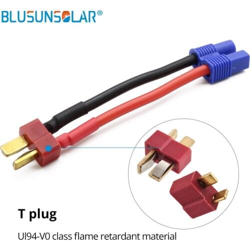 50 Pcs/lot EC3 Connector To T Plug With 14AWG 60MM Charge Cable For RC Battery DZ0196Solar