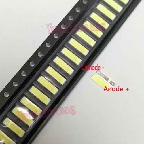 500PCS/Lot SMD LED 7020 6V 1W 80LM Cold White For TV Backlight Application