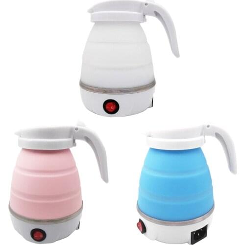 600W Silicone Portable Boiling Water Tea Pot Foldable Electric Boiler Kettle for Travel Home Use Kitchen Gadgets