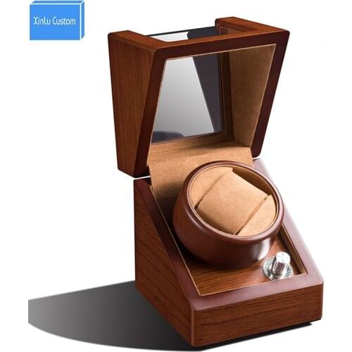 Anti Magnetic Silent Motor Maintenance Watch Winder Case Rotate 1 Watch 5 Speed Knob Wood Skin Clean Acrylic Leather Velvet Box