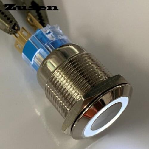 19mm 2no2nc Ring illuminated car engine push start button(ZS19F-22E/R/12V/N)