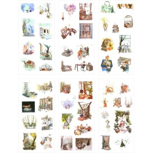 Relax time decorative sticker(1pack=6pieces)