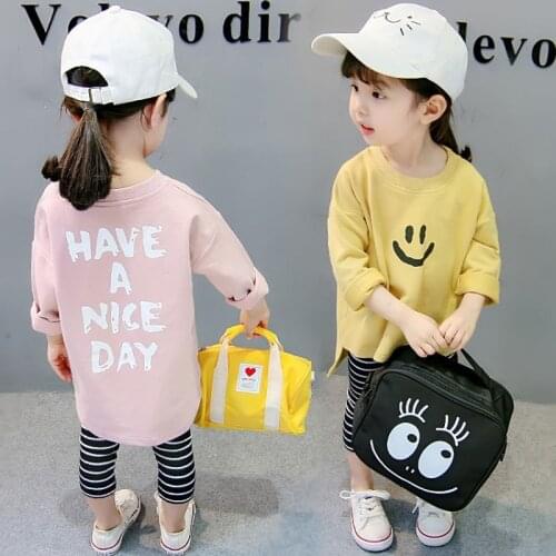 Kids Girls T-Shirts Baby Long Sleeve Smiley Tops Children Autumn Cotton Sweatshirt 18M,2T,3T,4T,5T,6T Boy Girl T Shirts P2 010