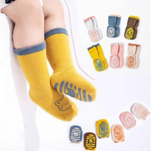 0-3T Cute Soft Cotton Baby Girls Socks Newborn Animal Baby Socks Infant Baby Boy Socks Non-Slip Boat Floor Sock Four Season