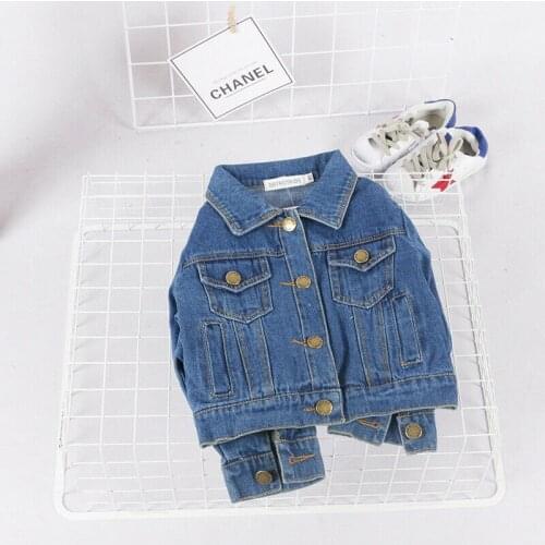 Kids Toddler Girl Boy Denim Coat Jacket Casual Button Fall Coat Clothes Fashion Child Girl Clothing Outerwear