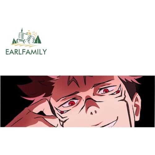 EARLFAMILY 13cm x 4.4cm for Jujutsu Kaisen Satoru Gojo Slap VAN Car Stickers Motorcycle Waterproof Funny Decal Vinyl Car Wrap