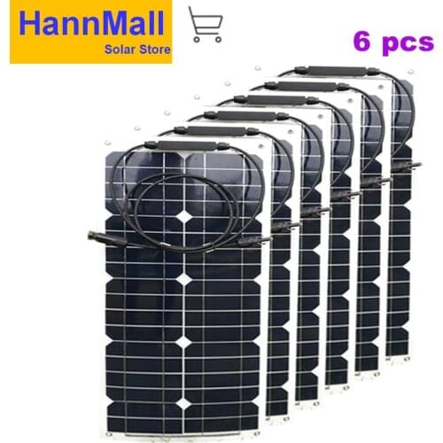 HannMall Flexible Solar Panel Plate 12V 25W Solar Charger for Car Battery Charging 18V Monocrystalline Cell Module For House