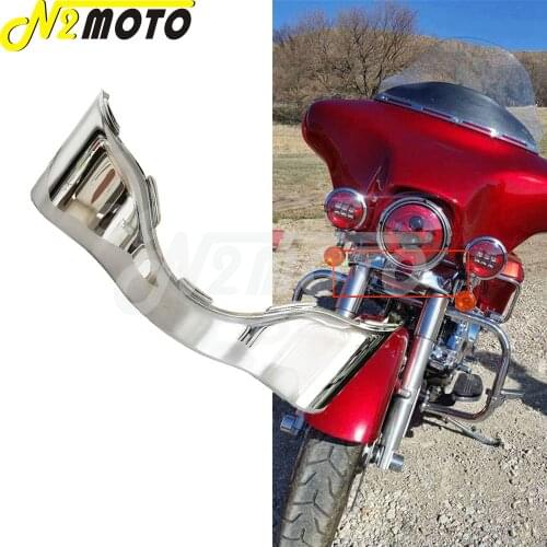Chrome Motorcycle Batwing Fairing Lower Trim Skirt Fairing For Touring Electra Glide Street Glide FLHX FHLT FLH 2014-Later