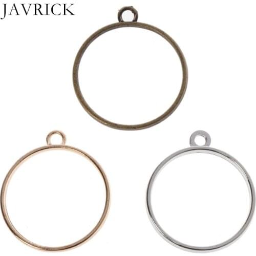 10Pcs Round Pendant Press Flower DIY UV Resin Blank Frame Bezel Pendant Bracelet Necklace Keychain Earring DIY Jewelry Making