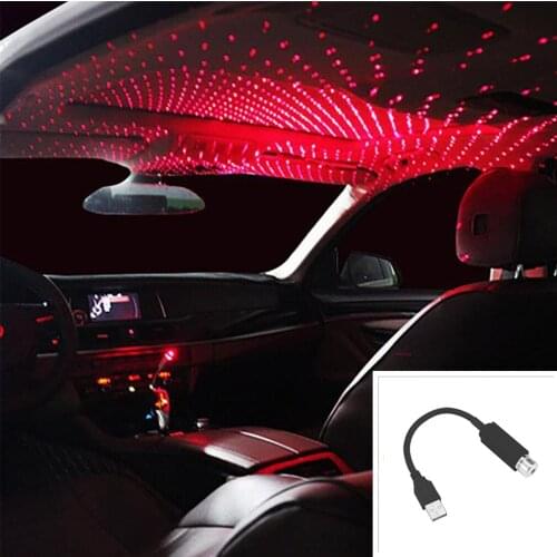 Mini LED Car Roof Star Night Lights Interior Projector Light Atmosphere Galaxy Lamp Decoration Light USB Plug