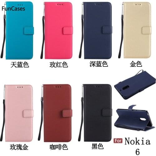 Multicolor PU Leather Case sFor Capinha Nokia 6 Card slot Case Cellphone Metallic Half Wrapped Case For Nokia 6 Tel Estuche Husa