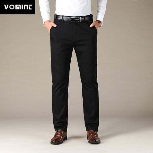 Vomint Brand New Plus Size 44 46 Plus Casual Pant Pocket Badge Elastic Trouser Skinny Slim Cutting Mens High Quality CY9109