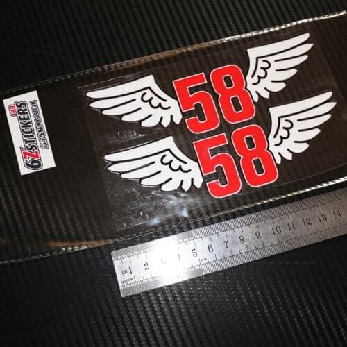 Sixsub 2PCS AUTOCOLLANT ADESIVI AUFKLEBER DECAL SIMONCELLI 58 WINGS