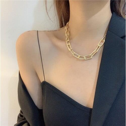 Gothic Big Chain Chokers Necklaces for Women Punk Jewelry Female Hiphop Statement Necklace Vintage Colliers Bijoux 2020