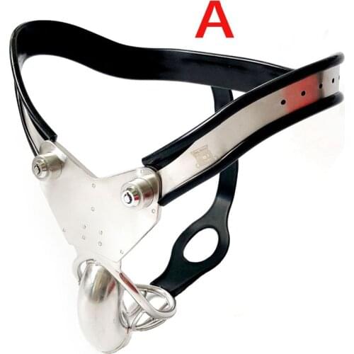 Stainless Steel Penis Chastity Device EMCC Male Chastity Belt Pants Metal BDSM Bondage Cbt Lock Cock Cage Sex Toys For Men