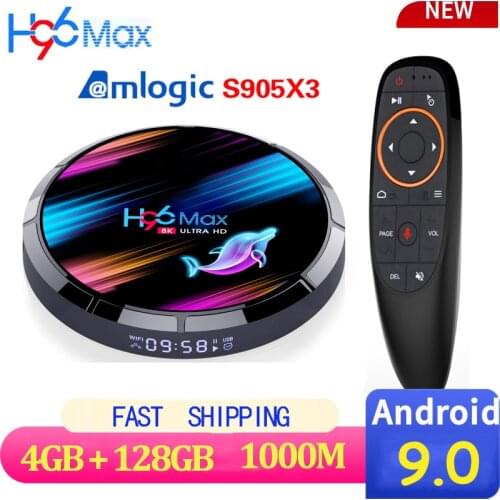 H96 Max X3 Smart TV Box Android9.0 Amlogic S905X3 Quad Core 4GB 64GB 128GB 2.4G&5G Wifi BT4.0 1000M 8K HD TV BOX Set top box