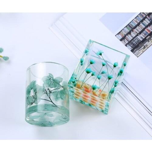 DIY Crystal Epoxy Mold Square Cylindrical High Mirror Pen Small Flower Pot Molds Dried Flower Resin Decorative DIY Hand Crafts