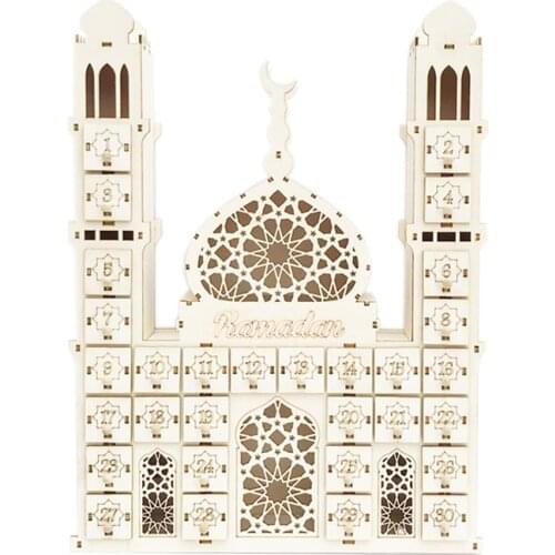Ramadan projector light islamic decoration laser cut ramadan calender wooden crafts