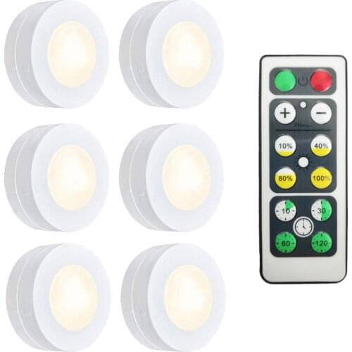 Cabinet Light Wireless Dimmable Touch Sensor LED Night Lamps Battery Powered Remote Control Suitable for Kitchen Stair Wardrobe
