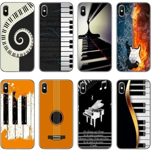 Silicone Case Coque For Xiaomi Mi 9 8 SE Pro A2 Lite 6X 5 4 A3 A1 Note Max Mix 2 3 Pocophone F1 TPU Cover piano guitar music