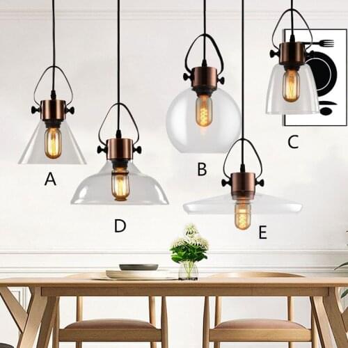 Glass Pendant Light Bar Lights Kitchen Island Lighting Bedroom Study Modern Ceiling Lamp Home Indoor Lights Bulb For Free