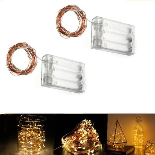 LED String lights Copper Wire 2M/3M/5M/10M Waterproof Holiday LED Strip lighting For Fairy Christmas Wedding Party Decoration