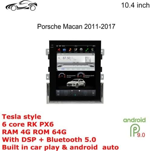 Verticl screen Tesla style Android 9.0 Car multimedia Player For Porsche Macan 2011-2017 GPS navi audio radio stereo head unit